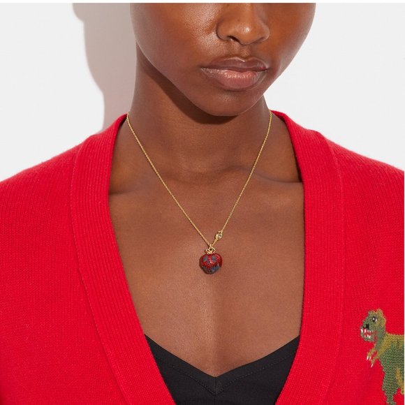 🍎 Coach Disney X Poison Apple Necklace - Picture 3 of 8